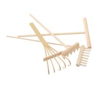 FRCOLOR 4 Pièces Outils Mini Zen Garden Bois Râteaux pour Décor Zen de Table Accessoires de pour Maison et Bureau Kit de Râteaux pour Paysage Miniature