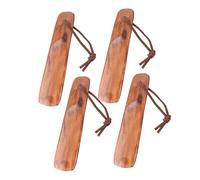 FRCOLOR 4 Pièces Pied à chaussures en bois portable avec corde Aide à mettre les chaussures Ergonomique pour seniors hommes et femmes Outil robuste et élégant pour un chaussage facile