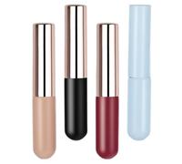 FRCOLOR 4 Pièces Pinceau de Manucure en Silicone Embout Souple et Couvercle Protecteur, Application Précise des Pigments pour Ongles, Voyage