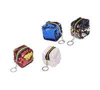 FRCOLOR 4 Pièces Pochette de Rangement pour Garçon Fille Sacs à Design Sequins pour Cartes et Accessoires Divers