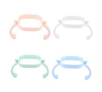 FRCOLOR 4 pièces Poignées de Biberon Ergonomiques Prise Confortable pour Biberons Aide Transition Gobelet Lot de Rose Vert Blanc Bleu