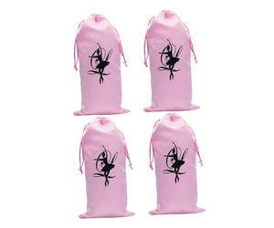 FRCOLOR 4 Pièces Sac De Chaussures De Danse pour Fille Pochette De Danse Pliable Satin Sac De Répétition pour Ballet Et Cours