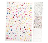 FRCOLOR 4 pièces Stickers Visage Étanches Cristaux Ab et Perles Autocollants Décoratifs pour Maquillage Tatouage Temporaire et Créations Artistiques