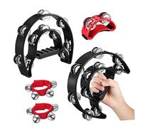 FRCOLOR 4 pièces Tambourin Pied Grelots Main et Bracelets Sonores pour Garçon Fille et Musical Sécurisé