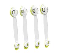 FRCOLOR 4 pièces Verrous de Sécurité pour Garçon Fille à Double Bouton Auto Adhésifs pour Réfrigérateurs Armoires et Tiroirs Vert