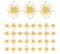 FRCOLOR 40 Breloques Pendentifs Soleil en Alliage 22x26mm, Charms Décoratifs Soi-même pour Bracelets, Colliers et Créations DIY D’accessoires Kawaii, Breloques Soleil Suspendues