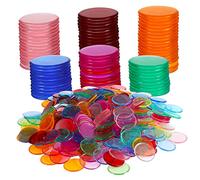 FRCOLOR 400 pièces Chips de Bingo Colorés et Transparents de Jetons Ronds pour Jeux Éducatifs Enseignement et Fêtes Marqueurs de Bingo pour Écoles et Animations