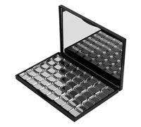 FRCOLOR 48pièces Porte-maquillage Organisateur avec Miroir et Fentes Métalliques pour Fards à Paupières et Blush Rechargeables Léger et Compact pour Voyages