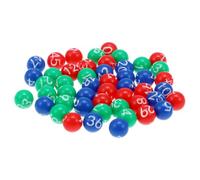FRCOLOR 49 Pièces Lot de Boules Plastique Numérotées pour Tombola Jeu Bingo Colorées Résistantes et Faciles à Lire Accessoires Amusants pour Fêtes et Tirages Au Sort
