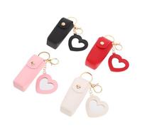 FRCOLOR 4pièces Étui à Rouge à Lèvres Compact avec Miroir Cœur Organisateur De Voyage pour Femmes Et Filles Sac à Main Et Porte-clés