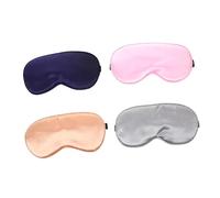 FRCOLOR 4pièces Lot de Masques pour Dormir Imitation Soie Occultant avec Élastique