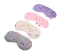 FRCOLOR 4pièces Masque De Sommeil Adorable Synthétique Cache-yeux Peluche Pour Voyage Et Détente Maison Ou