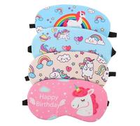 FRCOLOR 4pièces Masque De Sommeil Carton Masques Occulants Imprimé Licorne Pour Adultes Et Couvre-yeux Et Pour Et