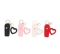 FRCOLOR 4pièces Mini Étui à Rouge à Lèvres avec Porte-clés et Miroir Pochette de Voyage Compacte pour Gloss et Cosmétiques Léger et Pratique pour Sac à Main