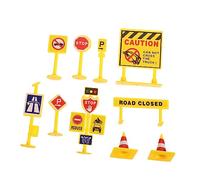 FRCOLOR 5 Ensemble Modèles de Panneaux Routiers Miniatures Plastique Décorations de Paysage Urbain et Jouets Pédagogiques pour Garçon Fille Accessoires pour Jeux et Mises Scène