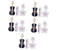 FRCOLOR 5 Ensembles Broche Musicale De Pin Vêtements Violon Fleur Accessoire Élégant Pour Costume Et Événements 4 Pièces * 5