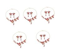 FRCOLOR 5 Ensembles collier boucle d'oreille ensemble boucles d'oreilles pour femmes colliers pour femmes charbonniers costume femmes boucles d'oreilles goujons