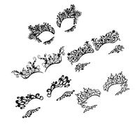 FRCOLOR 5 paires Autocollants Eyeliner Dentelle Noirs Maquillage Temporaire Auto-adhésif pour Halloween Fête Cosplay