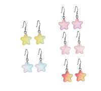 FRCOLOR 5 Paires Boucles D'oreilles Gommeuses Étoile Pour Accessoire De Mode Femme Pendentif D'oreille Pendentif Oreille Femme Boucles D'oreilles Filles Décor Suspendu D'oreille Résine