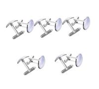 FRCOLOR 5 Paires Boutons de Manchette Ronds pour Hommes Accessoires de Élégants Cufflinks pour Costumes et Chemises pour Mariés et Set