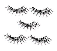FRCOLOR 5 Paires Cils De Diamant Diamants Joyau Du Visage Fouetter Faux Cils Bande Transparente Briller Autocollants Scintillants Pour Le Visage Cils Noirs En Strass Fibre Black