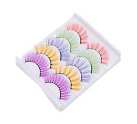 FRCOLOR 5 Paires faux cils colorés faux cils vaporeux cils auto-adhésifs cils en grappe d curl fake lashes lash extension cils de maquillage faux cils femmes Imitation