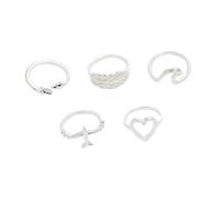 FRCOLOR 5 Pièces Anneau de vague plaqué anneau creux anneau d'avion anneau en metal bague coeur aimant