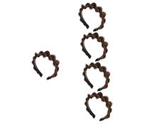 FRCOLOR 5 Pièces Bandeau À Chevrons Femmes Bandeaux Perruques Tressées Femmes Cheveux Cerceaux Bandeaux Tressés Pour Cheveux Accessoire Pour Filles se Perruques Bandeau Brun
