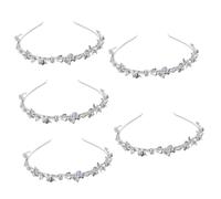 FRCOLOR 5 Pièces bandeau doré hair charms hair toppers accessoires de cheveux pour la mariée décors de cheveux de mariée Tiare accessoires de cheveux de mariage décor de bandeau strass