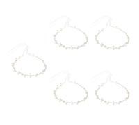 FRCOLOR 5 Pièces Bandeau hair charms hair toppers accessoire fete accessoire de cheveux de mariée diadème de perles décor de cheveux de mariée coiffe de perles artificielles ruban blanche