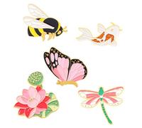 FRCOLOR 5 Pièces Broche De Badge En Métal Revers à Revers Insecte Broche Pour Femme Goupille Châles Broche Abeille Clip De Collier Pince à Revers Fleur Alliage