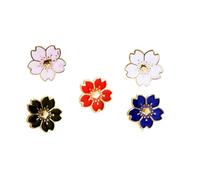 FRCOLOR 5 pièces Broche Fleur de Cerisier en Émail Style Japonais Collège pour Vêtements Femme Épingles Décoratives pour Robes Sacs Chapeaux et Écharpes