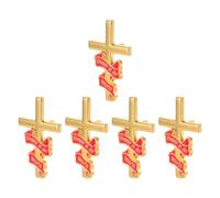 FRCOLOR 5 Pièces Broches de Ruban Croix pour Funérailles Épingles Commémoratives Légères et Sécurisées pour Invités Accessoires Respectueux et Faciles à Fixer pour Cérémonies de Souvenir