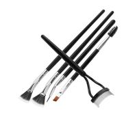 FRCOLOR 5 Pièces Brosse à Cils Éventail avec Double Rangée de Poils Doux Brosse Angulaire pour Cils Inférieurs Outil Maquillage Précis et Volumisant