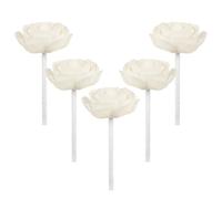 FRCOLOR 5 Pièces Camellia Flower Diffuser Sticks with Cotton Wick Flameless Aromatherapy Essential Oil Replacement for Home Office Bathroom Fragrance and Decoration