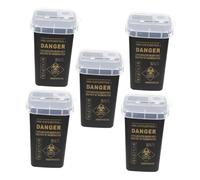 FRCOLOR 5 Pièces Conteneur de Déchets Tranchants Rouge avec Couvercle Basculant Récipient Sécurisé pour Aiguilles et Stockage Anti-perforation Capacité pour Usage Domestique Voyage et