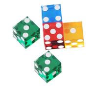 FRCOLOR 5 pièces Dés à Points Acrylique Lot de Coins Droits pour Jeux de Société Famille Fête et Éducation Mathématique Couleur Aléatoire Couleur Aléatoire
