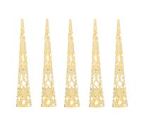 FRCOLOR 5 Pièces Griffe Doigt Perceuse à Ongles Électrique Poussoir Appuyer Sur Les Ongles Trousse à Ongles En Gel Anneaux Autocollants Pour Ongles Bague Pour Femme Titulaire Golden Métal