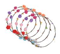 FRCOLOR 5 Pièces Guirlande Lumineuse Casque De Guirlande Led Coiffe Led Pour Enfants Casque Pour Enfants Bandeau Couronne De Fleurs De Festival à Coiffe De Tête Papier