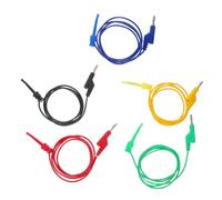 FRCOLOR 5 pièces Kit Câbles de Test Multimètre avec Fiches Banane Injectées Conductivité Élevée Connexion Solide et Câbles Jumper pour Tests Électriques