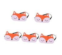 FRCOLOR 5 Pièces Masque Pour Les Yeux De Renard Pendant La Nuit Faire La Fête Blocage Femme Dormir Dormeur Noir Adultes Masque De Sommeil Renard Qui Dort Mignon Chiffon
