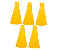 FRCOLOR 5 Pièces Mégaphones Plastique pour Sports et Fête Accessoires de Fête pour Animations et Encouragements Réutilisables et Jaune