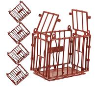 FRCOLOR 5 pièces Mini Cage Animalière Plastique pour Décoration de Maison Miniature et DIY Accessoires de Ferme et Table de Sable