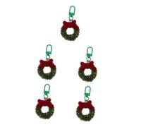 FRCOLOR 5 Pièces Mini Porte-clés Guirlande de Polyester et Fil Galvanisé Accessoire Festif pour Sac et Clés pour Femmes et Fêtes Hivernales