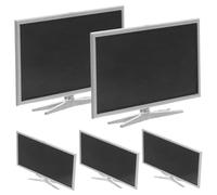 FRCOLOR 5 Pièces Miniature Dollhouse TV Set with Realistic Plastic LCD Screen Tiny TV Models for Miniature Furniture and Decor Accessories