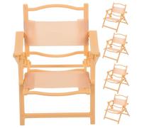 FRCOLOR 5 Pièces Miniature Folding Beach Chairs Tiny Dollhouse Furniture for Pretend Play Lightweight Foldable Recliners Compatible with Various Doll for Fairy Garden and Outdoor Scene