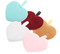 FRCOLOR 5 Pièces Nettoyant pour le visage en forme de cœur pompon bouffées de maquillage makeup sponge eponge demaquillante bouffées de lavage du visage bouffées de nettoyage du visage
