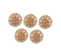 FRCOLOR 5 Pièces Nid Oiseau Tressé Main en Matériau Naturel avec Crochet Nichoir Aéré et Confortable pour Pigeons Perruches Perroquets et Passereaux 5pcs