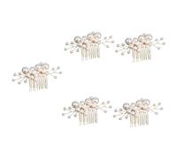FRCOLOR 5 Pièces peigne à perles hair charms hair toppers coiffes de mariée pour mariage accessoires pour cheveux en perles peigne latéral pour cheveux de mariée casque de perles