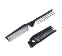 FRCOLOR 5 pièces Peigne Pliable Anti-statique Noir Double Tête Compact et pour Cheveux Longs et Raides Portable pour Voyage et Usage Quotidien